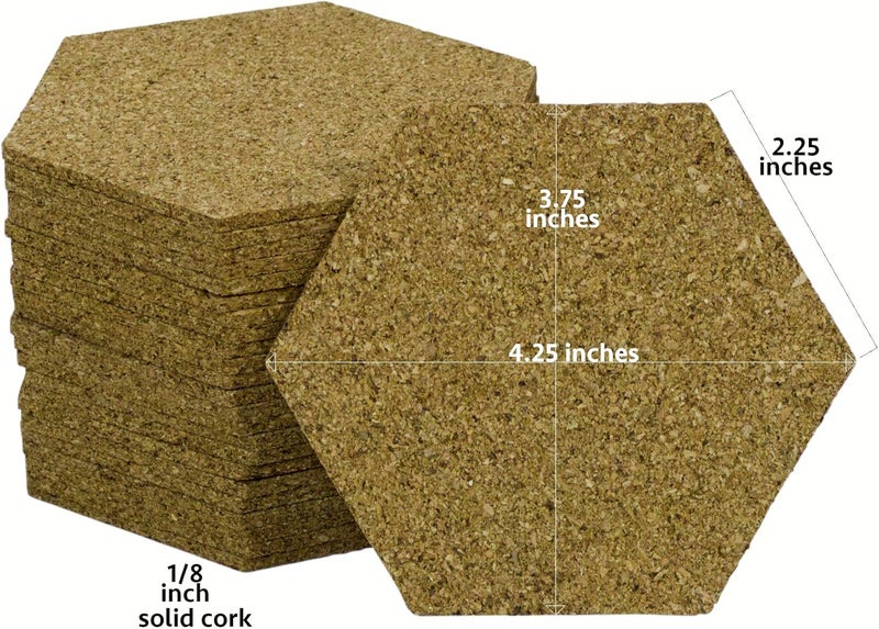 Iconikal Hexagon Cork Coasters 18Inch Thick 24Count - Image 2