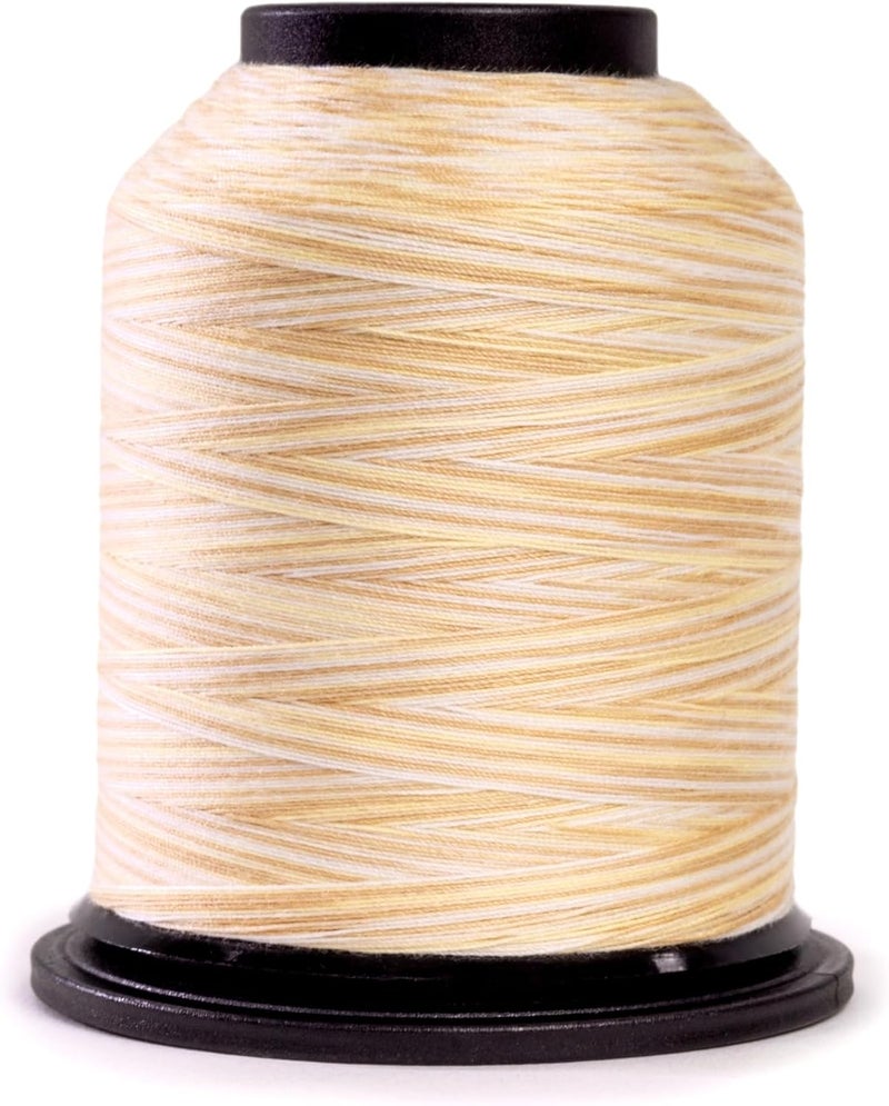 FINESSE Variegated Thread | 100% Polyester, 3ply, 50wt | 1100yds Stackable Thread Cones for Quilting and Sewing… (Cake Batter) - Image 1