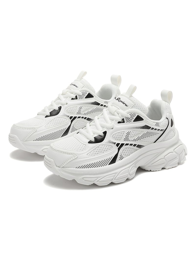 Sky View Boys Girls Shoes Kids Sneakers Tennis Running Shoes Lace-up Unisex Lightweight Breathable Walking Shoes Matte Fashin Sports Shoes For Children's