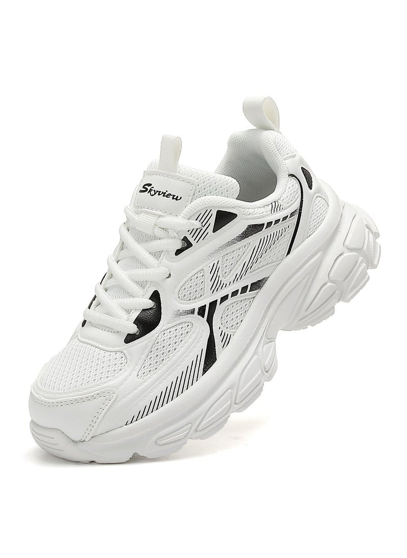 Sky View Sky View Boys Girls Shoes Kids Sneakers Tennis Running Shoes Lace-up Unisex Lightweight Breathable Walking Shoes Matte Fashin Sports Shoes For Children's  - Image 1