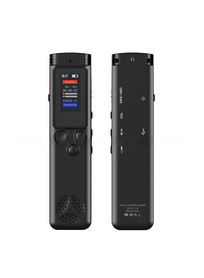 Portable High Definition Noise Reduction Digital Recording Pen For Training Meetings And Learning Voice Controlled Recorder-Color:Black-Capacity:128GB - Image 1