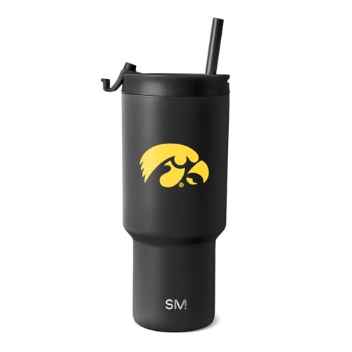 Simple Modern Officially Licensed Collegiate Iowa Hawkeyes 30 oz Tumbler with Flip Lid and Straws Insulated Cup Stainless Steel Gifts for Men Women Trek Collection University of Iowa - Image 1
