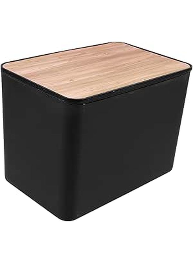 Black Wood Grain Tissue Holder Napkin Dispenser for Bathroom Kitchen Home Decor - Image 1