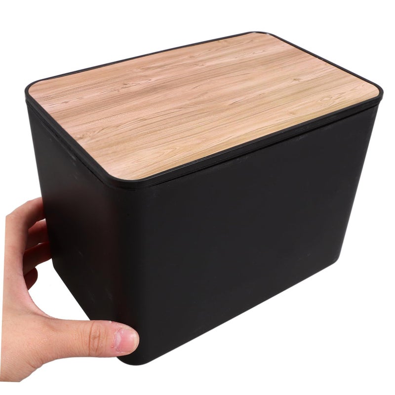 Black Wood Grain Tissue Holder Napkin Dispenser for Bathroom Kitchen Home Decor - Image 3