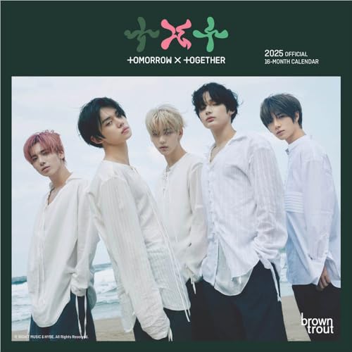 Browntrout TXT OFFICIAL | 2025 7 x 14 Inch Monthly Mini Wall Calendar | BrownTrout | K-Pop Korean Boy Band Temptation - Image 1