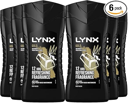 lynx عبوة 6 من عطر لينكس المنعش لمدة 12 ساعة خشب العود والفانيليا جل الاستحمام مع مرطبات نباتية قوة مزدوجة ابقَ برائحة لا تقاوم - Image 1