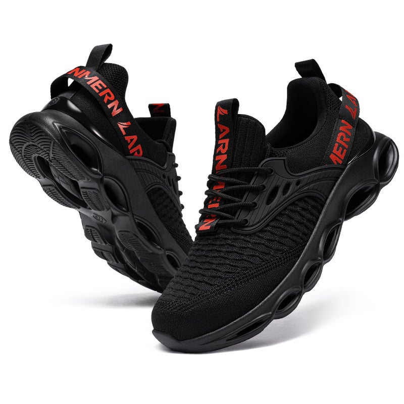 LARNMERN Steel Toe Shoes for Women Safety Shoes Work Sneakers Comfortable Safety Toe Sneakers Work Lightweight Colorful Zapatos de Seguridad (8.5,Red) - Image 1