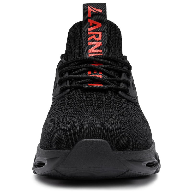 LARNMERN Steel Toe Shoes for Women Safety Shoes Work Sneakers Comfortable Safety Toe Sneakers Work Lightweight Colorful Zapatos de Seguridad (8.5,Red) - Image 2