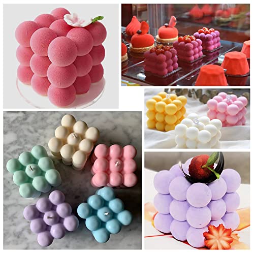 Actvty 3D Bubble Candle Molds - 6 Cavity Bubble Cube Silicone Mold for Candles Soap Making, Bubble Cake Mold for Baking Dessert Mousse Cake Jelly Ice Cream - Image 5