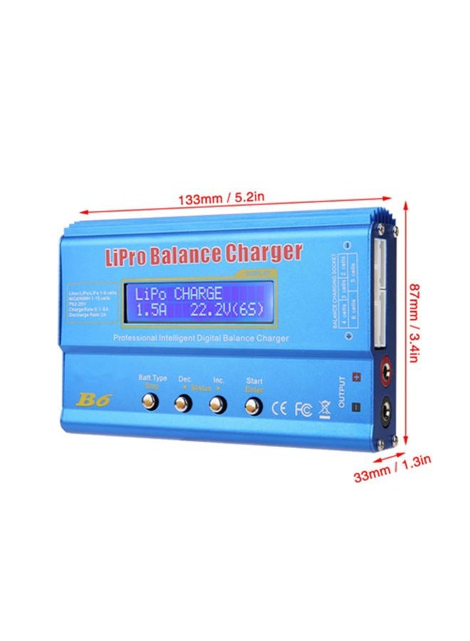 Walfront B6 LiPo Balance Charger Discharger Battery Pack Digital RC Charger Battery Charger Li-Po Li-ion Li-Fe NiMH NiCd Pb Battery 80W (New iMAX B6 LCD Display Digital RC Lipo NiMh) - Image 2