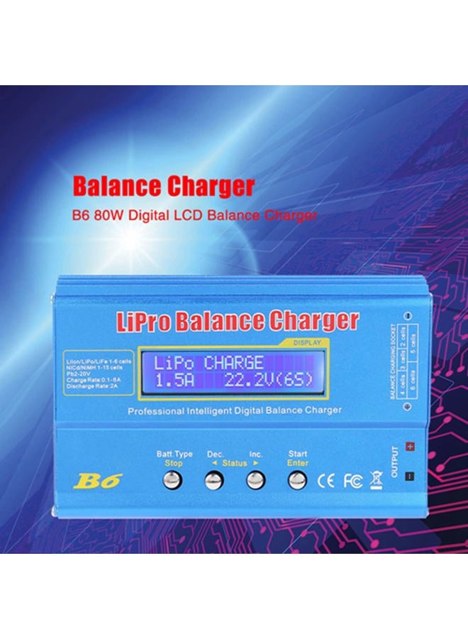 Walfront B6 LiPo Balance Charger Discharger Battery Pack Digital RC Charger Battery Charger Li-Po Li-ion Li-Fe NiMH NiCd Pb Battery 80W (New iMAX B6 LCD Display Digital RC Lipo NiMh) - Image 5