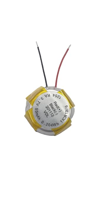 KP Original Battery بطارية دائرية بديلة عالمية أصلية KP لآيربود 1254 RA3.7V 55mAh 2.204wh 1ICR13/6 (عبوة من 1) - Image 1