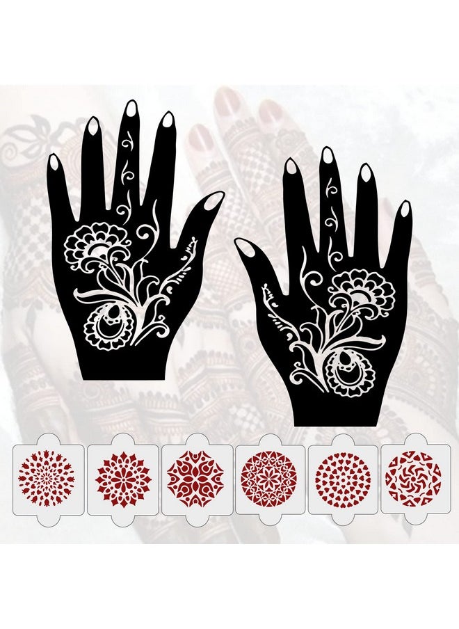 Pack Of 8 Pcs (2 Pcs Heena Stencil Tatto + 6 Pcs Laser Cut Pvc Reusable Heena Stencils), Heena Mehandi Sticker, Mehandi Stickers For Full Hand For Women, Girls And Kids, Easy To Apply, Ivh-88 - pzsku/ZE460CEAF7F6847CC67FFZ/45/_/1723297726/3438b731-8c26-4e4e-a25b-f19d387eb1bf