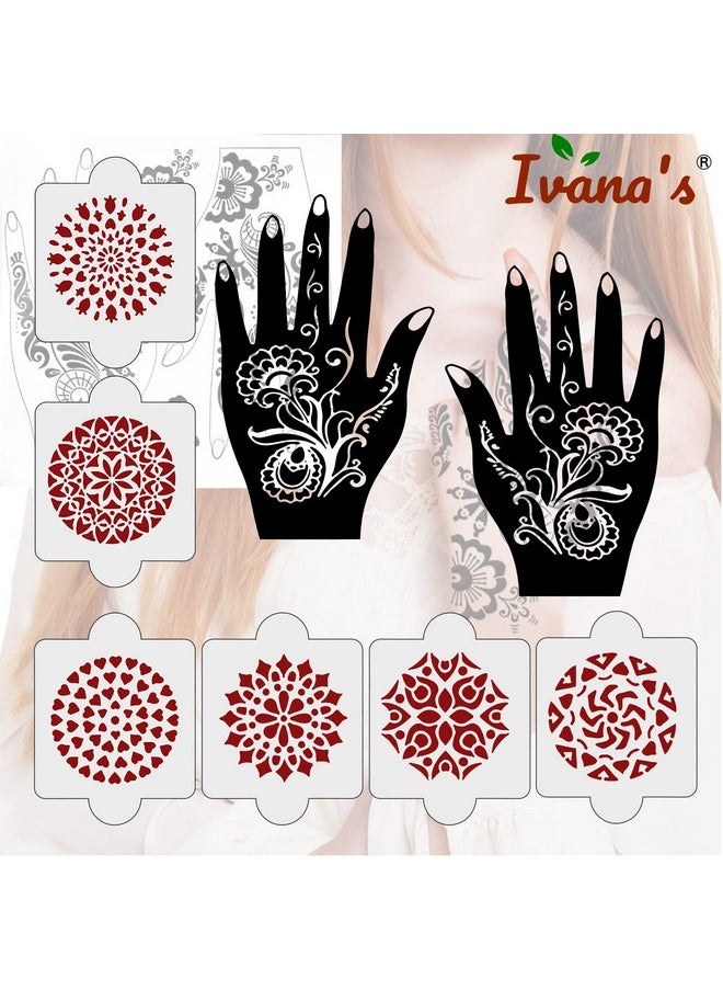 Pack Of 8 Pcs (2 Pcs Heena Stencil Tatto + 6 Pcs Laser Cut Pvc Reusable Heena Stencils), Heena Mehandi Sticker, Mehandi Stickers For Full Hand For Women, Girls And Kids, Easy To Apply, Ivh-88 - pzsku/ZE460CEAF7F6847CC67FFZ/45/_/1723297727/2698703a-0ef3-47b7-996b-a8464664af82