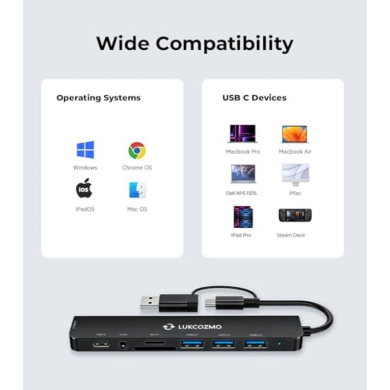 USB C Docking Station with Ethernet, 8 in 1 Docking Station to HDMI Adapter Displayport SD TF Card Reader, USB, 100W PD for USB C Thunderbolt 3 Laptops - Image 3