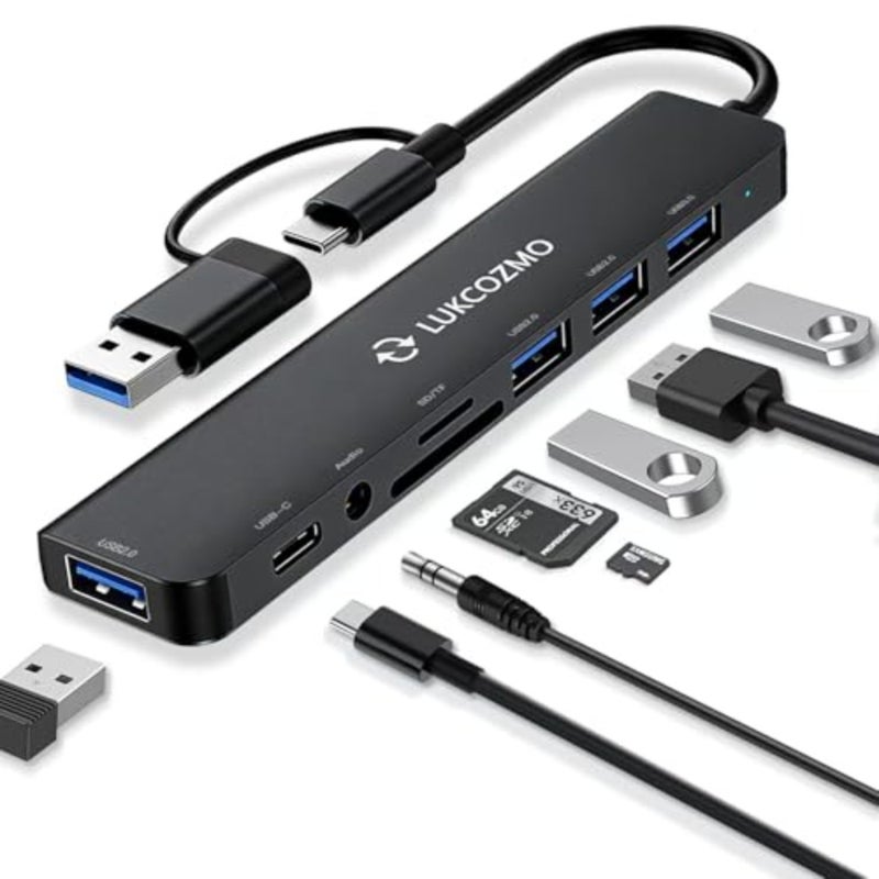 USB C Docking Station with Ethernet, 8 in 1 Docking Station to HDMI Adapter Displayport SD TF Card Reader, USB, 100W PD for USB C Thunderbolt 3 Laptops - Image 1