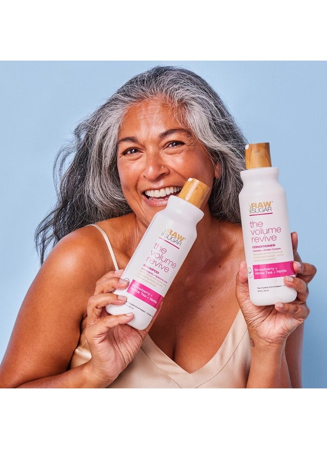 RAW SUGAR - Raw Sugar Volume Revive Shampoo and Conditioner Set (18 Fl. Oz) + Not So Dry Shampoo, Formulated without Sulfates + Parabens, Cruelty Free & Vegan - 18 Fl. Oz. - Image 1