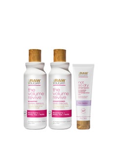 Raw Sugar Volume Revive Shampoo and Conditioner Set (18 Fl. Oz) + Not So Dry Shampoo, Formulated without Sulfates + Parabens, Cruelty Free & Vegan - 18 Fl. Oz.