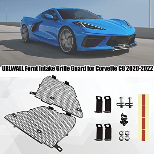 URLWALL Upgraded Front Radiator Guards Grille for Corvette C8 Stingray Convertible/HTC 2020-2024, OEM Style Grille Vents Insert Mesh Set, Bumper Front Outer Grill Replacement with Instruction Manual - Image 2