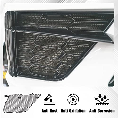 URLWALL Upgraded Front Radiator Guards Grille for Corvette C8 Stingray Convertible/HTC 2020-2024, OEM Style Grille Vents Insert Mesh Set, Bumper Front Outer Grill Replacement with Instruction Manual - Image 5