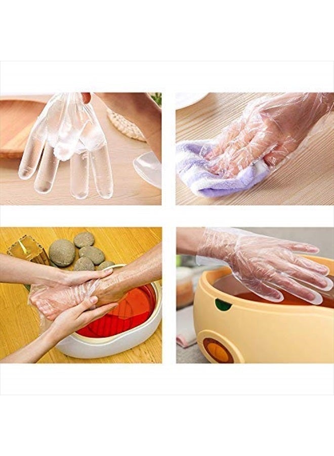 Damsale 200PCS Clear Plastic Disposable Booties, Paraffin Bath Liners for Foot Pedicure Hot Spa Wax Treatment, Larger Thicker Thermal Therapy Feet Covers Bags Plastic Socks Liners - Image 5