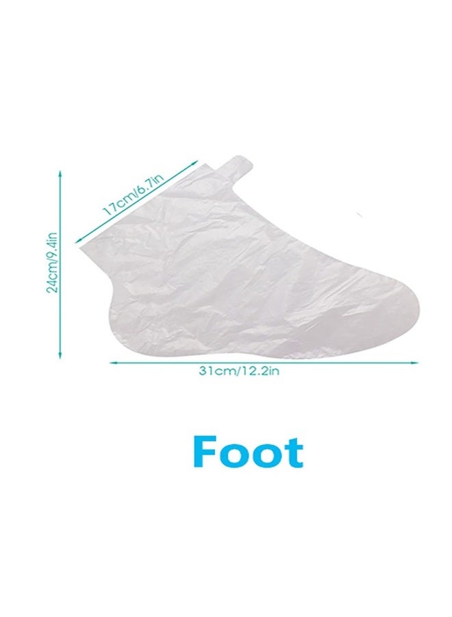 Damsale 200PCS Clear Plastic Disposable Booties, Paraffin Bath Liners for Foot Pedicure Hot Spa Wax Treatment, Larger Thicker Thermal Therapy Feet Covers Bags Plastic Socks Liners - Image 2
