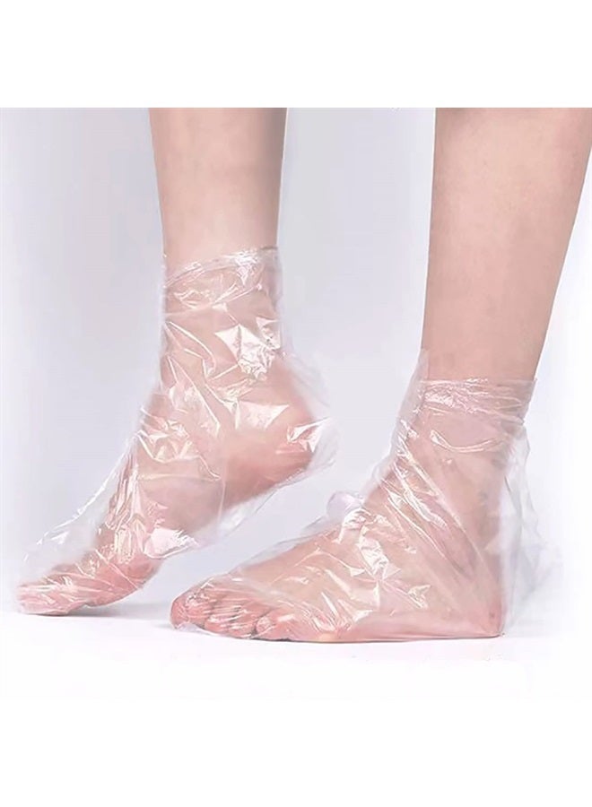 Damsale 200PCS Clear Plastic Disposable Booties, Paraffin Bath Liners for Foot Pedicure Hot Spa Wax Treatment, Larger Thicker Thermal Therapy Feet Covers Bags Plastic Socks Liners - Image 3