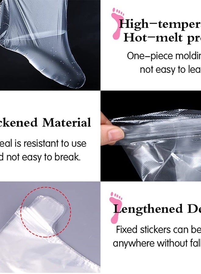 Damsale 200PCS Clear Plastic Disposable Booties, Paraffin Bath Liners for Foot Pedicure Hot Spa Wax Treatment, Larger Thicker Thermal Therapy Feet Covers Bags Plastic Socks Liners - Image 4