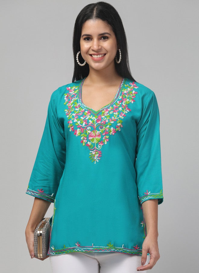 Trend Level Women Floral Embroidered Kurti - Image 1