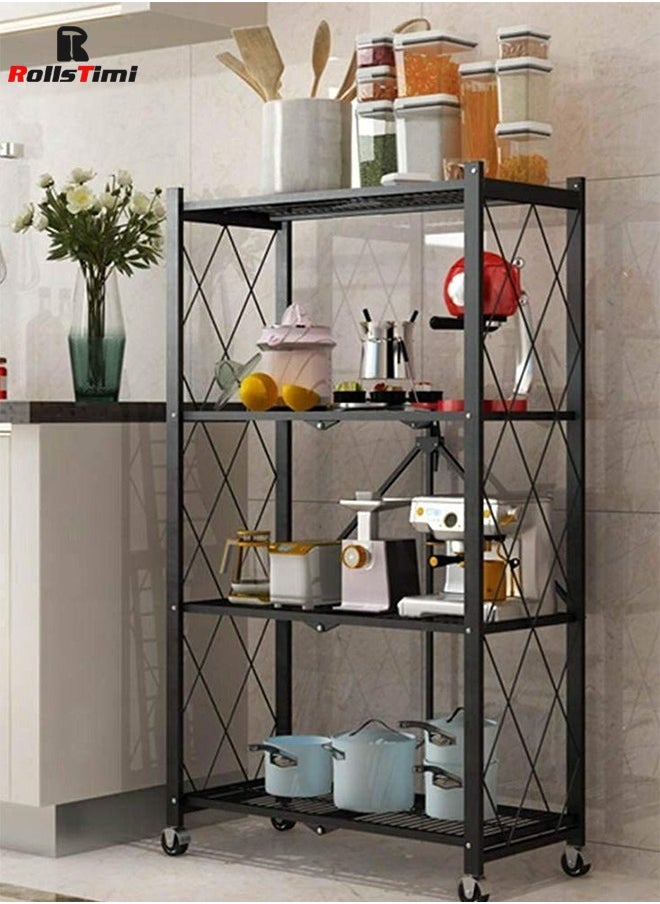 RollsTimi  4-Tire Scratch-Resistant Storage Rack Black 126x71x35cm  - Image 3