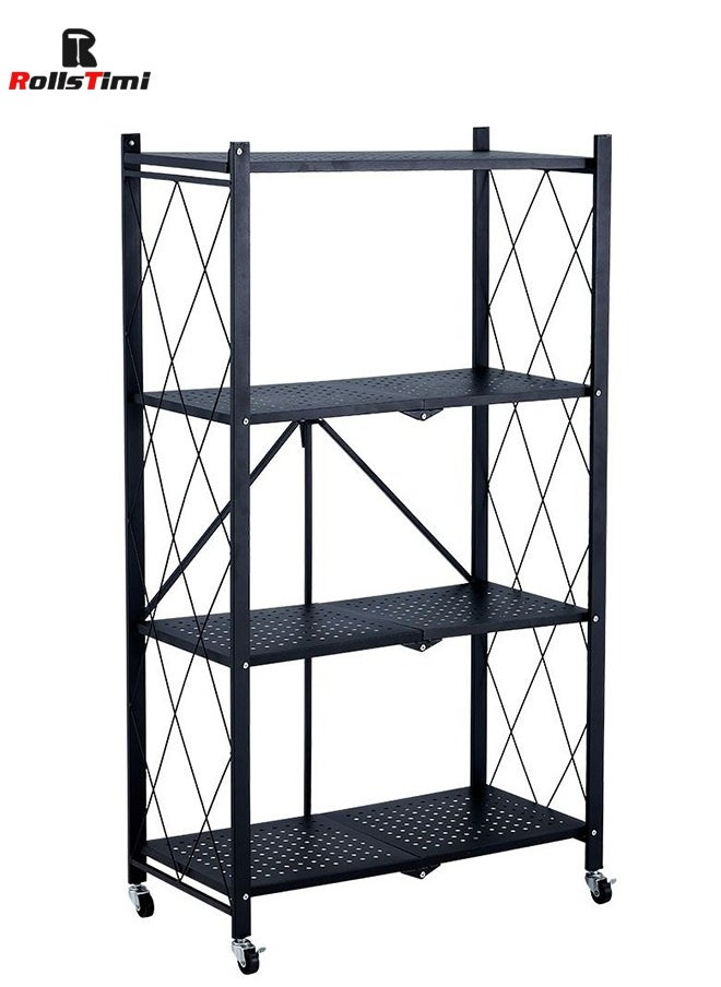 RollsTimi  4-Tire Scratch-Resistant Storage Rack Black 126x71x35cm  - Image 5