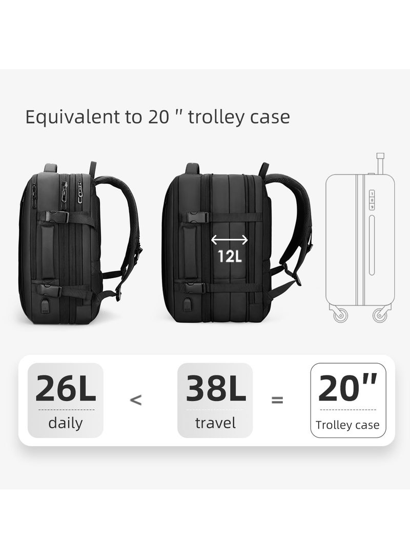 MARK RYDEN Laptop Backpack, Expandable 23L-40L Travel Backpack Cabin Size, Business Backpack Men with USB Charging Port Fit 17.3 Laptop - Image 2