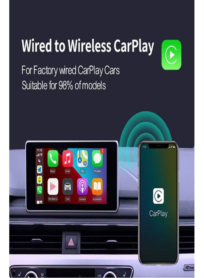 كار لينكيت قطعة Carlinkit لتحويل خاصية الكار بلاي السلكي الى كار بلاي لاسلكي - موديل U2W Plus - لون اسود - Image 2