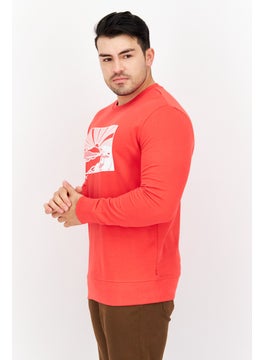 Levi's Men Crew Neck Graphic Print Long Sleeve Sweatshirt, Red  - Image 3