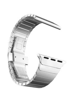 Generic Reliable Rides Apple Watch Ultra Link 49mm Stainless Steel Band Strap Strap With Folding Buckle For Apple Watch Series 8 & 8 Ultra Men's 49mm 45mm - Silver  - Image 1