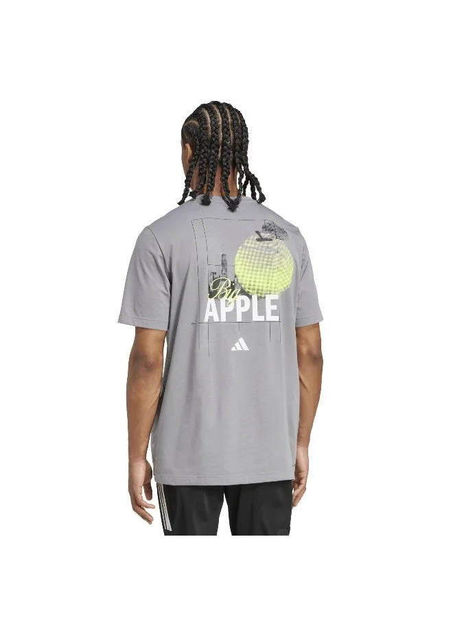 Adidas Grey Tennis Graphic T-Shirt for Men | Best Price UAE