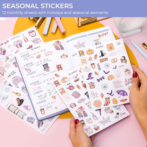 GoGirl Value Sticker Pack – 850+ Small Aesthetic Stickers for Planner, Journal & Calendar – Holidays, Seasonal Stickers, Inspirational Quotes, to-dos, Appointments, Budgeting & Text Boxes – 19 Sheets - Image 3
