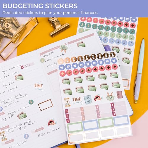GoGirl Value Sticker Pack – 850+ Small Aesthetic Stickers for Planner, Journal & Calendar – Holidays, Seasonal Stickers, Inspirational Quotes, to-dos, Appointments, Budgeting & Text Boxes – 19 Sheets - Image 5