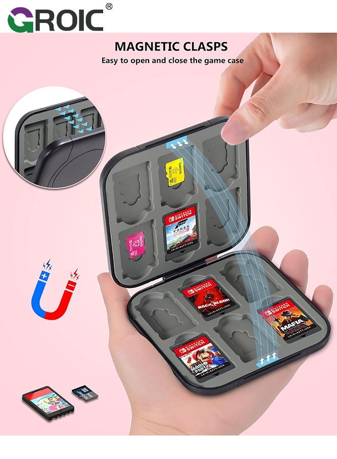 GROIC Game Card Case for Nintendo Switch, Portable Game Card Holder, Hard Shell Game Card Storage Case, Large Capacity Switch Game Card Organizer with 12 Card Slots - Image 4
