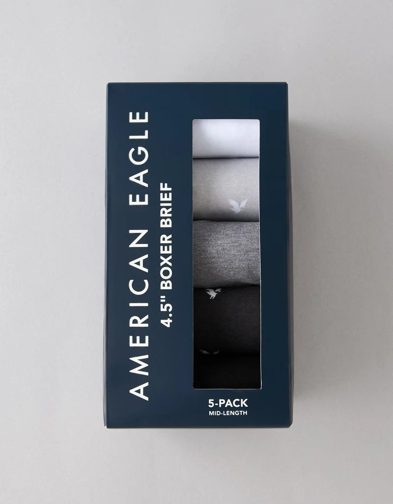 امريكان ايجل شورت بوكسر كلاسيكي بمقاس 4.5 للرجال - عبوة من 5 قطع