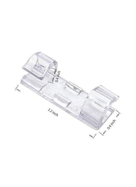 Zerolex Zerolex 60 Pcs Self Adhesive Cable Management Clips Cable Organizers Sticky Wire Clips Cord Holder for TV PC Laptop Ethernet Cable Desktop Home Office LargeTransparent  - Image 2