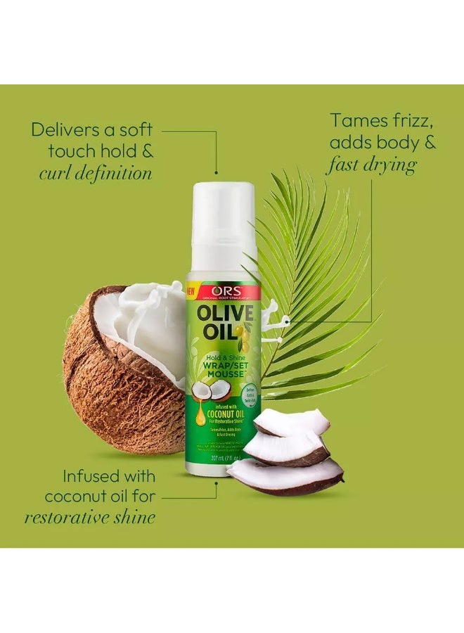 ORS Olive Oil Mousse for Curly Hair Hold and Shine 207ml - Image 2