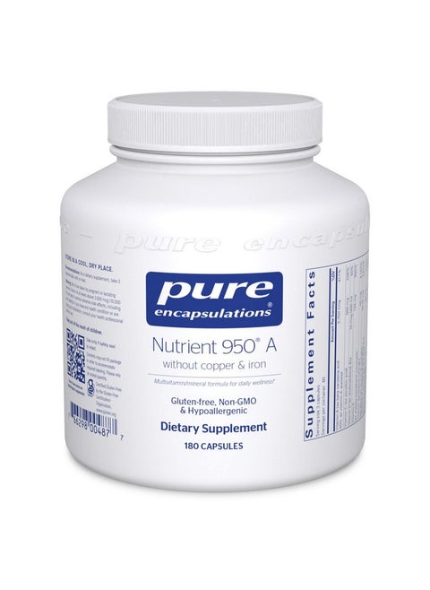 Nutrient 950 A Without Copper & Iron ; Hypoallergenic Multivitamin/Mineral Formula For Optimal Health ; 180 Capsules