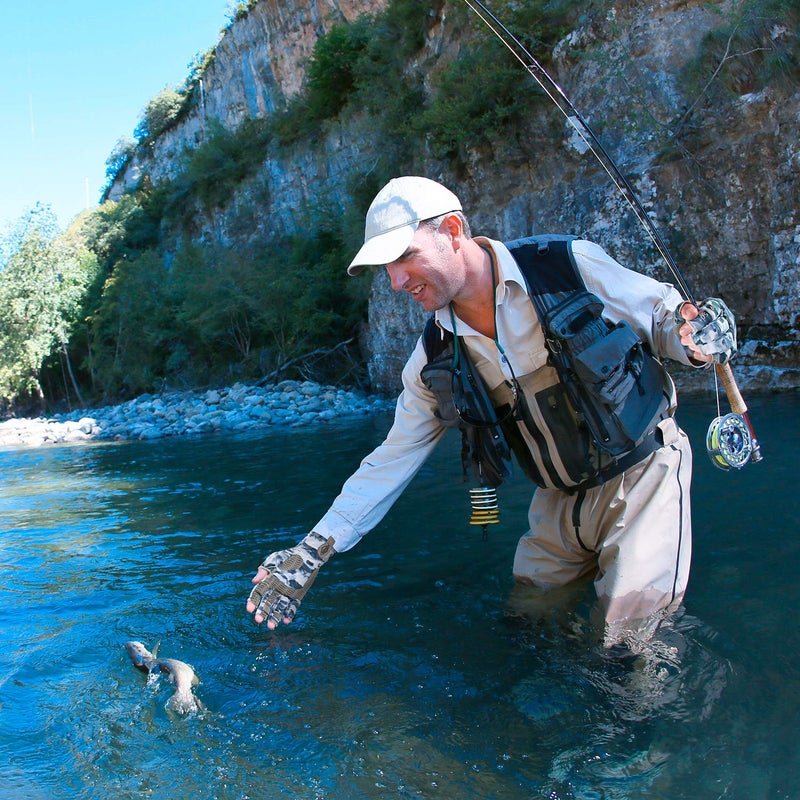 Palmyth UV Protection Fishing Fingerless Gloves UPF50+ Sun Gloves Men Women for Kayaking, Hiking, Paddling, Driving, Canoeing, Rowing (Mountain Sky, Medium) - Image 4