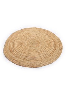 Raymond Artistic Jute Braided Boho Area Rug, Natural Hand Woven Jute Rag Rug - Farmhouse Reversible Rug Rustic Cotton Jute Rug Home Décor Rag Rugs (122 cm x 122 cm - 4x4 Feet)  - Image 4
