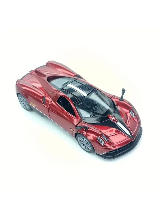 Red Alloy Supercar Model Pull Back Action Openable Doors Hood Gift For Kids - Image 1