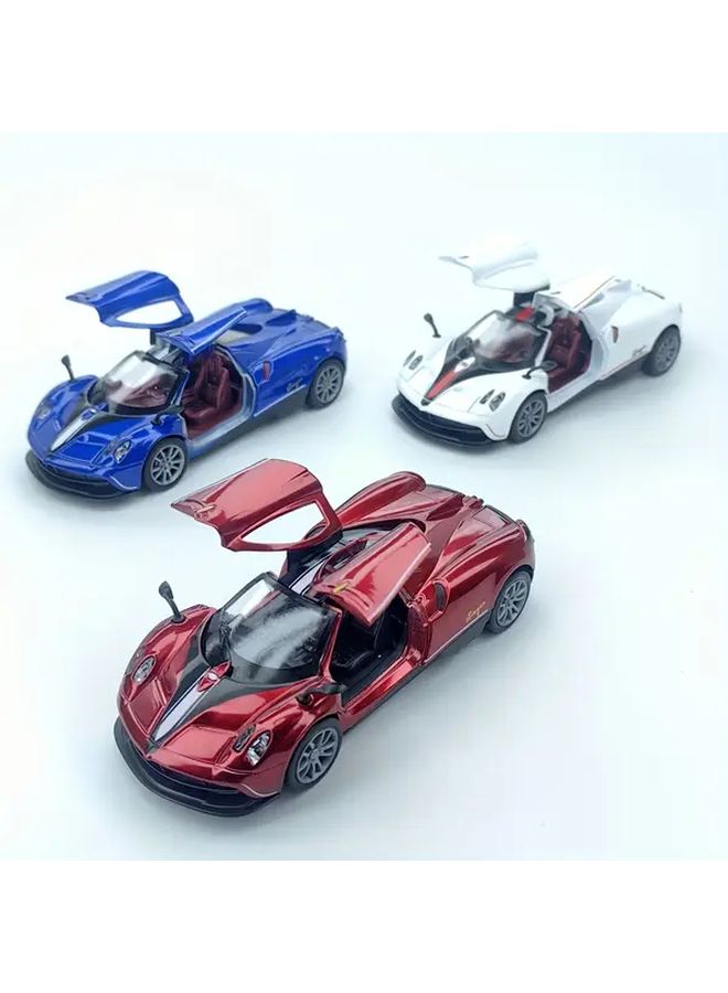Red Alloy Supercar Model Pull Back Action Openable Doors Hood Gift For Kids - Image 2