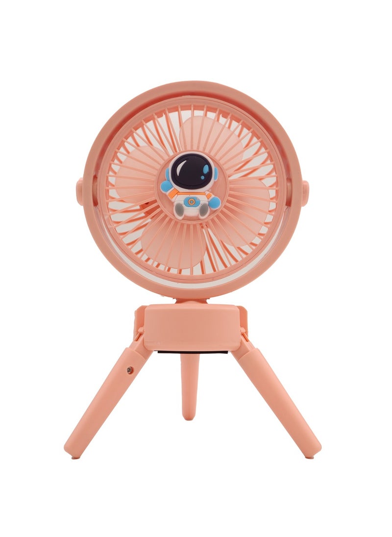 Yuwell - USB Fan Strong Wind Ultra Quiet Small Desk Fan Adjustable Rotation Mini Table Fan With 2 Fan Speeds And 2 Light Modes Adjustable Fan With Legs Personal Fan For Home Office And Desktop Pink - Image 1