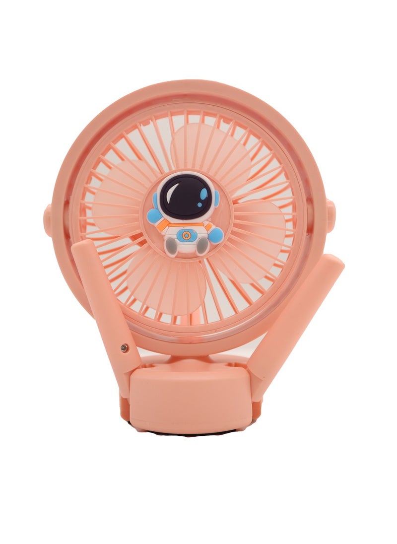 Yuwell - USB Fan Strong Wind Ultra Quiet Small Desk Fan Adjustable Rotation Mini Table Fan With 2 Fan Speeds And 2 Light Modes Adjustable Fan With Legs Personal Fan For Home Office And Desktop Pink - Image 1