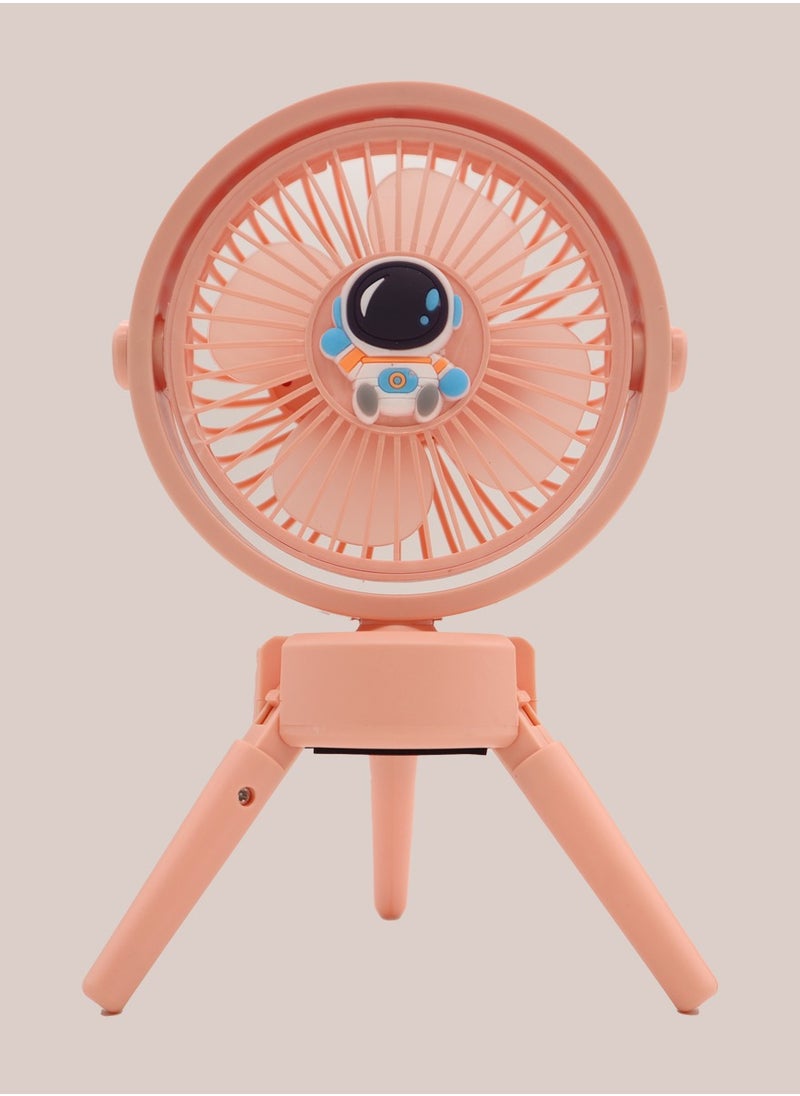 Yuwell - USB Fan Strong Wind Ultra Quiet Small Desk Fan Adjustable Rotation Mini Table Fan With 2 Fan Speeds And 2 Light Modes Adjustable Fan With Legs Personal Fan For Home Office And Desktop Pink - Image 1